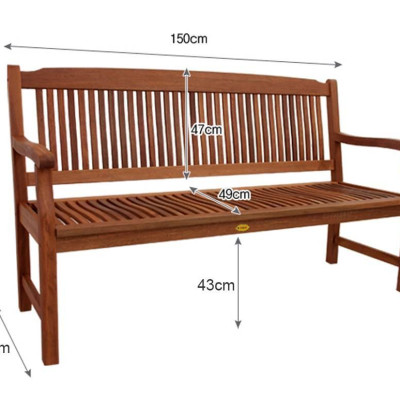 Ghế Băng Tikus Có Tay IBIE NC1023 (150 x 63 x 88 cm) - Nâu