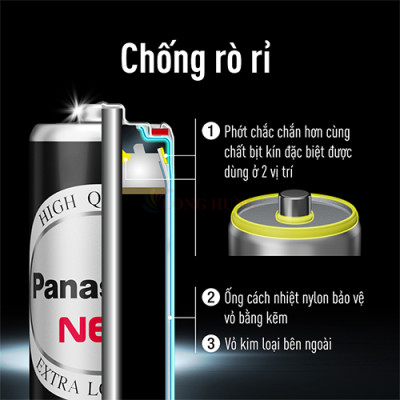 Vỉ Pin than đen Panasonic AA R6NT/4SB-V (4 viên/20 viên) - Hàng chính hãng