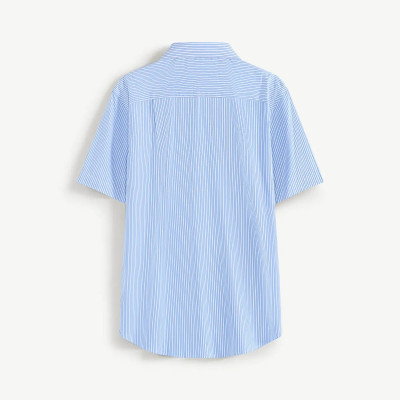 Áo sơ mi nam tay ngắn kẻ sọc có thêu chữ ngực áo . form Fitted - ROUTINE 10F24SHS035 | ROUTINE CÀ MAU