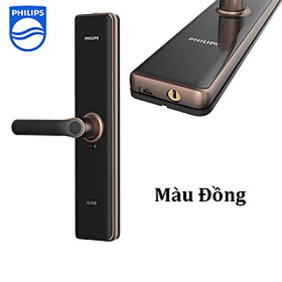 Bộ khóa cửa thông minh Bluetooth, vân tay, thẻ từ, mật khẩu và chìa cơ Philips DDL7300 - Hàng chính hãng (BH 2 NĂM)