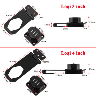Chốt Khóa Mật Khẩu KUNBE Chốt Cửa Lật Khóa Số Nhiều Kích Thước Thích Hợp Nhiều Loại Cửa