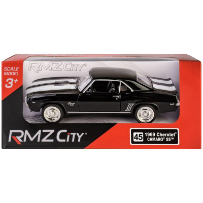 Đồ Chơi Mô Hình Siêu Xe Đua - Chevrolet Camaro SS 1969 Chạy Trớn - RMZ City 554026 - Màu Đen