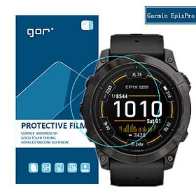 Miếng Dán Màn Hình GOR Trong Suốt Dành Cho Đồng Hồ Garmin Epix Pro Gen 2 - Hàng Chính Hãng (Bộ 5 Miếng)