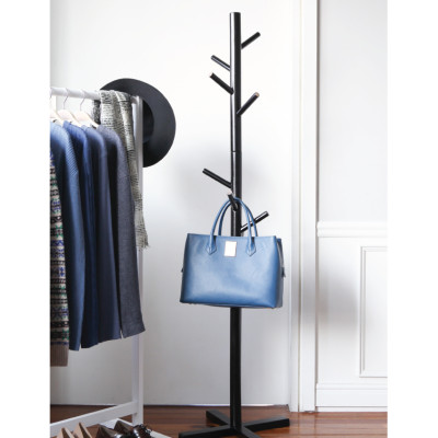 CÂY TREO QUẦN ÁO HÀN QUỐC GỖ LẮP RÁP- STANDING HANGER MÀU ĐEN