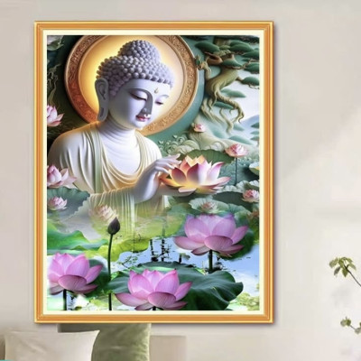 Tranh thêu kín Phật thích ca vs8150, kích thước 60 x 90 cm