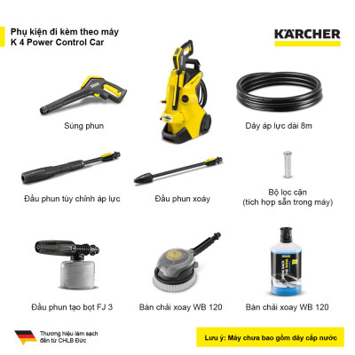 Máy phun rửa áp lực cao Karcher K 4 Power Control Car động cơ từ