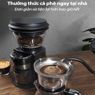 Máy xay hạt cà phê tự động tích hợp 34 chế độ xay thương hiệu HiBREW G3 công suất 220W - Hàng Chính Hãng