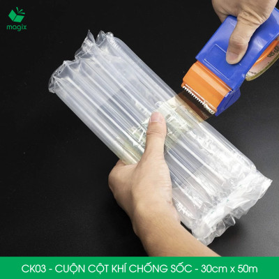 Cuộn cột khí chống sốc - 30cm x 50m - Xốp hơi, đệm hơi đóng gói hàng dễ vỡ - CK03