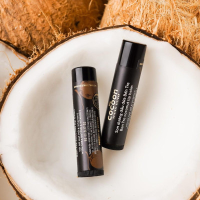 Son Dưỡng Dầu Dừa Cocoon Ben Tre Coconut Lip Balm With Shea Butter & Vitamin E 5g