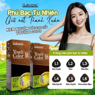 Nhuộm Phủ Bạc Cao Cấp Lavox 60ml x 2 - L4 - Nâu Cà Phê