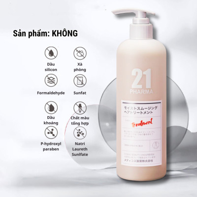 Combo Dầu Gội Sạch Gàu Ngứa + Dâu Xả Dưỡng Ẩm Mêm Mượt Tóc Pharma 21 Nhật Bản - Chai 600ml