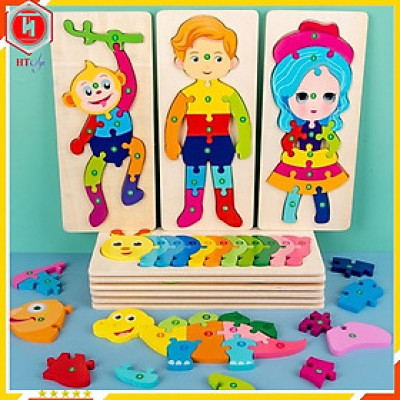 Combo 5 Tranh Ghép Gỗ 3D HT SYS Cho Bé, Tranh Nối Số Từ 1 - 10, Đa Dạng Màu Sắc Giúp Bé Phát Triển Trí Tuệ