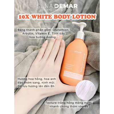 Kem body Senademar 10X white body lotion 300g hạn 2027 dưỡng trắng cấp ẩm phục hồi chuyên sâu cho da
