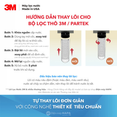 Bộ Lọc Thô 20 inch 3M AP102T-110 | CFS02T Cao Cấp Kèm Lõi 20" - Hàng Chính Hãng 3M, Nhập Khẩu Mỹ
