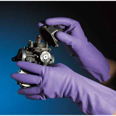 Găng tay cao su mềm mịn tự nhiên cao cấp Shaldan Vinyl màu tím - Made in Japan