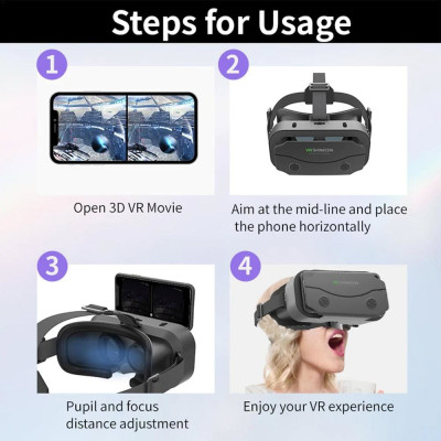VR BOX Shinecon G13 - Kính Thực Tế Ảo 3D Cho Điện Thoại Từ 4.7 - 7 Inch Góc Nhìn Lên Tới 100 Độ - Hàng Chính Hãng