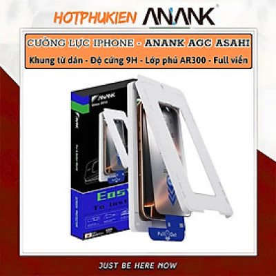 Miến dán kính cường lực khung tự dán màn hình cho iPhone 17 Pro Max / 17 Pro / 16 Pro Max / 15 Pro Max hiệu ANANK AGC 2.5D - Mỏng 0.25mm, vát 2.5D, Trong Suốt Chuẩn HD, Công nghệ AR300 chống vân dầu - Hàng nhập khẩu