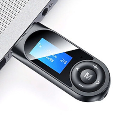 Bộ Thu Phát Bluetooth 5.0 Không Dây Đa Năng Kèm Màn Hình LCD – Hàng Nhập Khẩu Usb Bluetooth 5.0 có màn hình hiển thị thu phát âm thanh HIFI Stereo cho tivi loa, âm ly laptop, PC