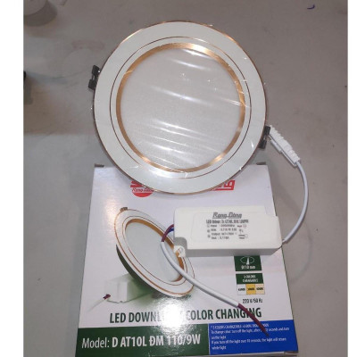 Đèn LED âm trần downlight đổi màu 12W viền bạc AT10 ĐM 110/12W Rạng Đông