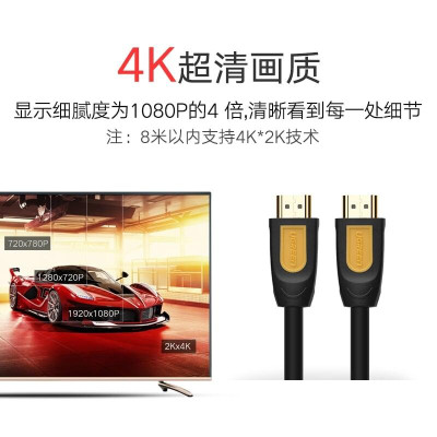 Ugreen UG10170HD101TK 10M màu Vàng Cáp tín hiệu HDMI chuẩn 1.4 hỗ trợ phân giải - HÀNG CHÍNH HÃNG
