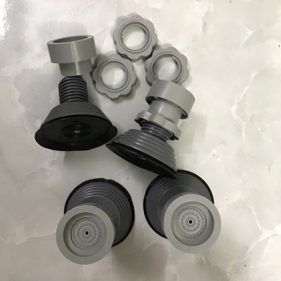 Combo 4 đế chống rung máy giặt + Sét 3 móc dán tường vàng tài lộc HT SYS