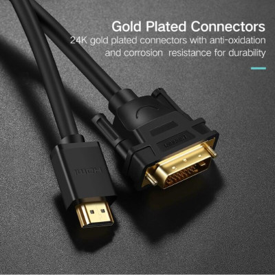 Ugreen UG50349HD133TK 3M màu Đen Cáp chuyển đổi HDMI sang DVI 24 + 1 thuần đồng - HÀNG CHÍNH HÃNG
