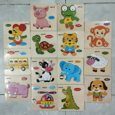 Đồ Chơi Trẻ Em, COMBO 10 TRANH Ghép Hình Gỗ Nổi 3D Nhiều Mẫu Cho Bé Vừa Học Vừa Chơi 