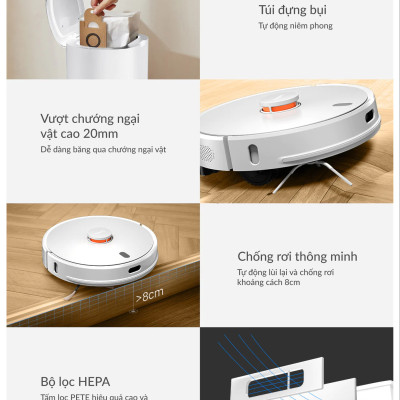 Robot hút bụi Lydsto R1 PRO thông minh có định vị bằng hệ thống cảm biến LDS - Hàng chính hãng