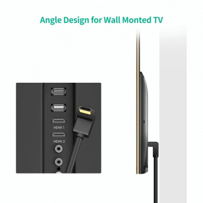 Ugreen UG10173HD103TK 2M màu Đen Cáp tín hiệu HDMI chuẩn 1.4 đầu bẻ góc 90 độ - HÀNG CHÍNH HÃNG