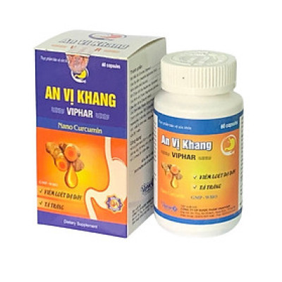￼AN VỊ KHANG Vinaphar Hộp 60 Viên   - Giúp Kiện Tỳ Vị, giảm Acid Dịch Vị ,Hỗ Trợ  Viêm Loét Dạ Dày - Tá Tràng