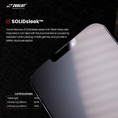 Cường lực ZEELOT Chống Vân Tay Full Màn dành cho iPhone 13Mini/13Pro/13ProMax - Hàng chính hãng