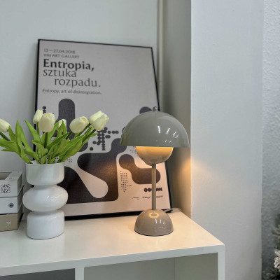 Đèn bàn trang trí đèn đọc sách đèn ngủ kim loại mạ sơn chống rỉ hiện đại màu xám size nhỏ DBK005X