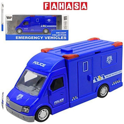 Đồ Chơi Mô Hình Xe Van Cảnh Sát Có Đèn Và Âm Thanh - Vecto VT33K - Màu Xanh