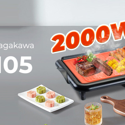 [HỘP QUÀ TẾT] Bếp nướng điện Nagakawa NAG3105 (2000W) - Bảo hành 1 năm - Hàng chính hãng