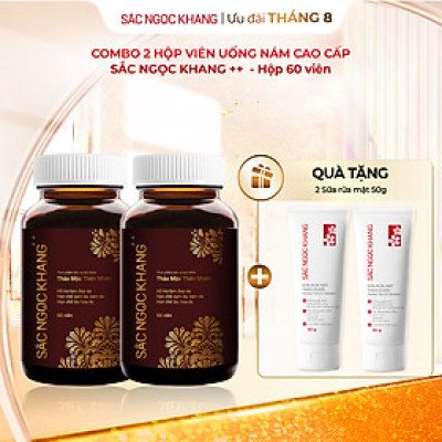 Combo 2 Hộp viên uống Sắc Ngọc Khang ++ hỗ trợ hạn chế lão hóa, sạm da, nám da; hỗ trợ tăng cường nội tiết tố nữ
