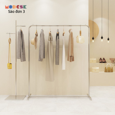 Sào/Giá đơn chân T [sang trọng] Inox 304 Modesk [treo quần áo Shop thời trang]