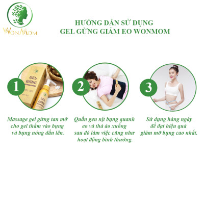 Gel gừng thảo dược, massage tan mỡ bụng, săn chắc eo Wonmom 70g