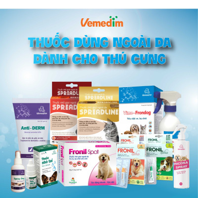 Thuốc phòng trị ve, rận, bọ chét cho chó từ 2kg-10kg Vemedim Fronil Extra xanh (Hộp)