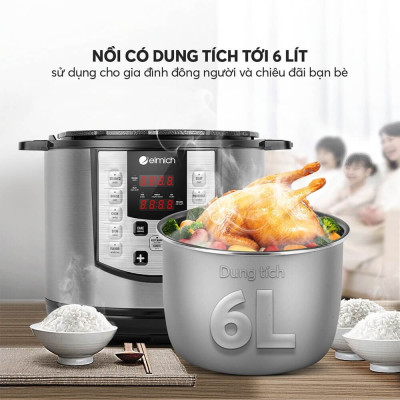 Nồi áp suất điện đa năng Elmich 6L PCE 1809OL - Hàng Chính Hãng