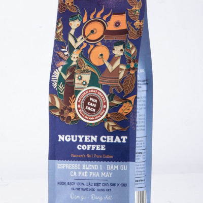 Cà phê ESPRESSO BLEND No.1 dạng hạt nguyên chất phong cách Ý, mùi hương thơm nồng, vị đậm đà hậu kéo dài - 250g