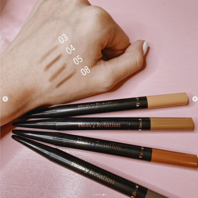 Bút Chì Sáp Kẻ Lông Mày Chống Trôi Lõi Siêu Mịn Màu Xám Tro Kissme Heavy Rotation Eyebrow Pencil 0,09 G