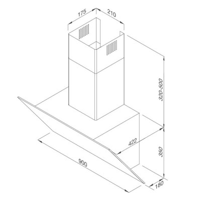 Máy Hút Mùi Áp Tường Malloca VITA V-13 GRES - Công Suất Hút 700m3/h - Ngang 90cm - Hàng Chính Hãng