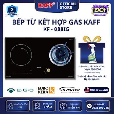 Bếp âm từ kết hợp ga nhập khẩu Malaysia KAFF KF-088IG - Hàng chính hãng