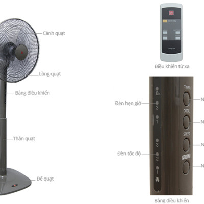 Quạt Đứng KDK M40K - Xám - Hàng chính hãng