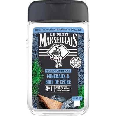 Gel tắm 92% hữu cơ Le Petit Marseillais 4 in 1 (250ml) - Hàng chính hãng