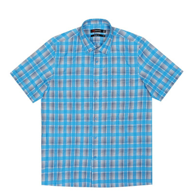 Áo sơ mi nam KHATOCO ngắn tay kẻ caro A1MN438T2-CNCR166-2410-N