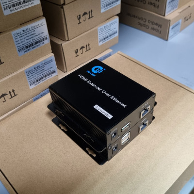 Bộ chuyển đổi hdmi sang lan 200m có cổng usb HL-HDMI-200KVM Ho-Link - Hàng chính hãng