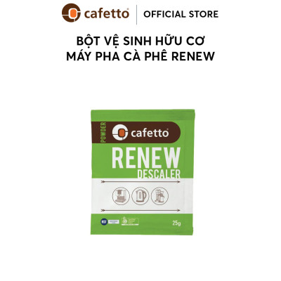 [Hàng chính hãng] Bột vệ sinh, tẩy cặn hữu cơ dành cho máy pha cafe, ấm đun nước - Cafetto Renew (25g)