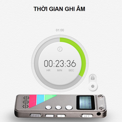 SOAIY Máy Ghi Âm Chuyên Nghiệp Cao Cấp GH-500 8GB - Digital Voice Recorder - Hàng Nhập Khẩu
