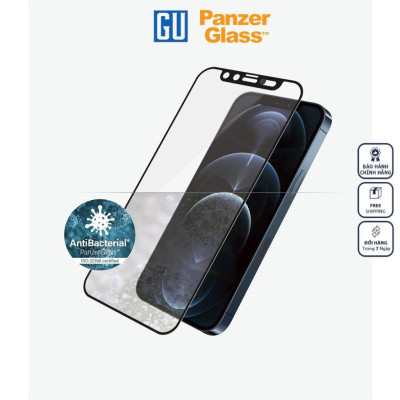 Kính Cường Lực Full Màn Hình PanzerGlass dành cho iPhone 12/12 Pro Max bảo vệ màn hình khỏi trầy xước và va đập hàng ngày Hàng Chính Hãng